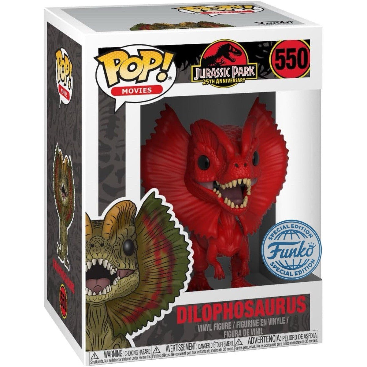 Funko Pop! Jurassic Park Dilophosaurus #550 Special Edition – 25th Anniversary