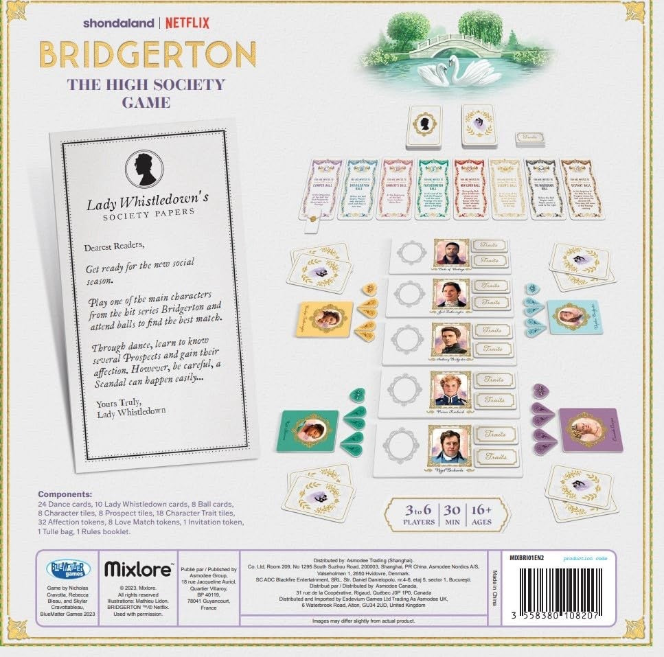 Bridgerton The High Society Game Netflix Card Board Game 3–6 Players Ages 16+