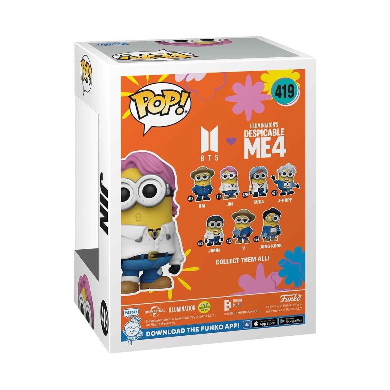 Funko Pop! Despicable Me 4 BTS Jin #419 Vinyl Figure – Minions Collaboration