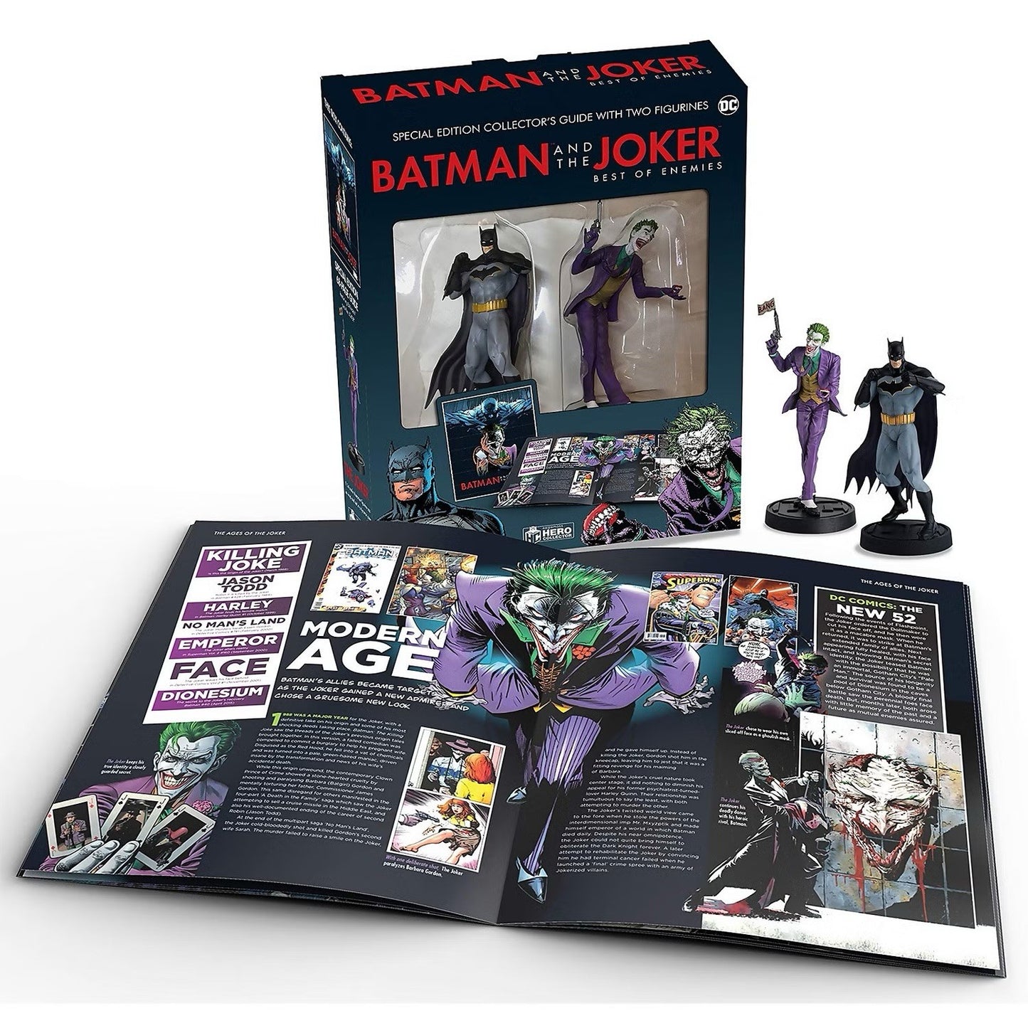 Eaglemoss DC Batman & Joker Best of Enemies Figurines with Collector Guide