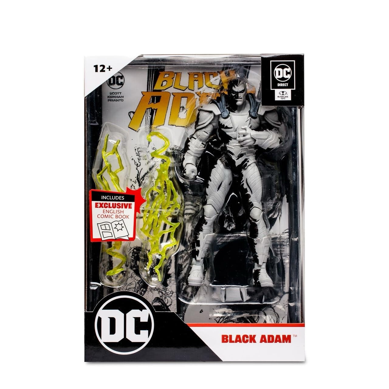McFarlane DC Direct Page Punchers Black Adam Black & White Figure + Comic
