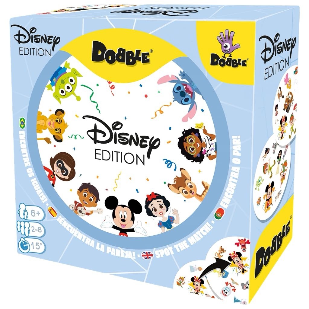 Dobble Disney Edition Card Game – Spot the Match with Disney & Pixar Characters