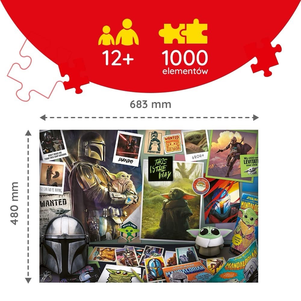 Star Wars The Mandalorian 1000 Piece Jigsaw Puzzle - New & Sealed (Damaged Box)