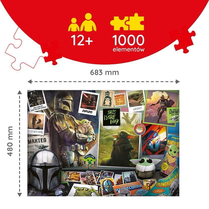 Star Wars The Mandalorian 1000 Piece Jigsaw Puzzle - New & Sealed (Damaged Box)