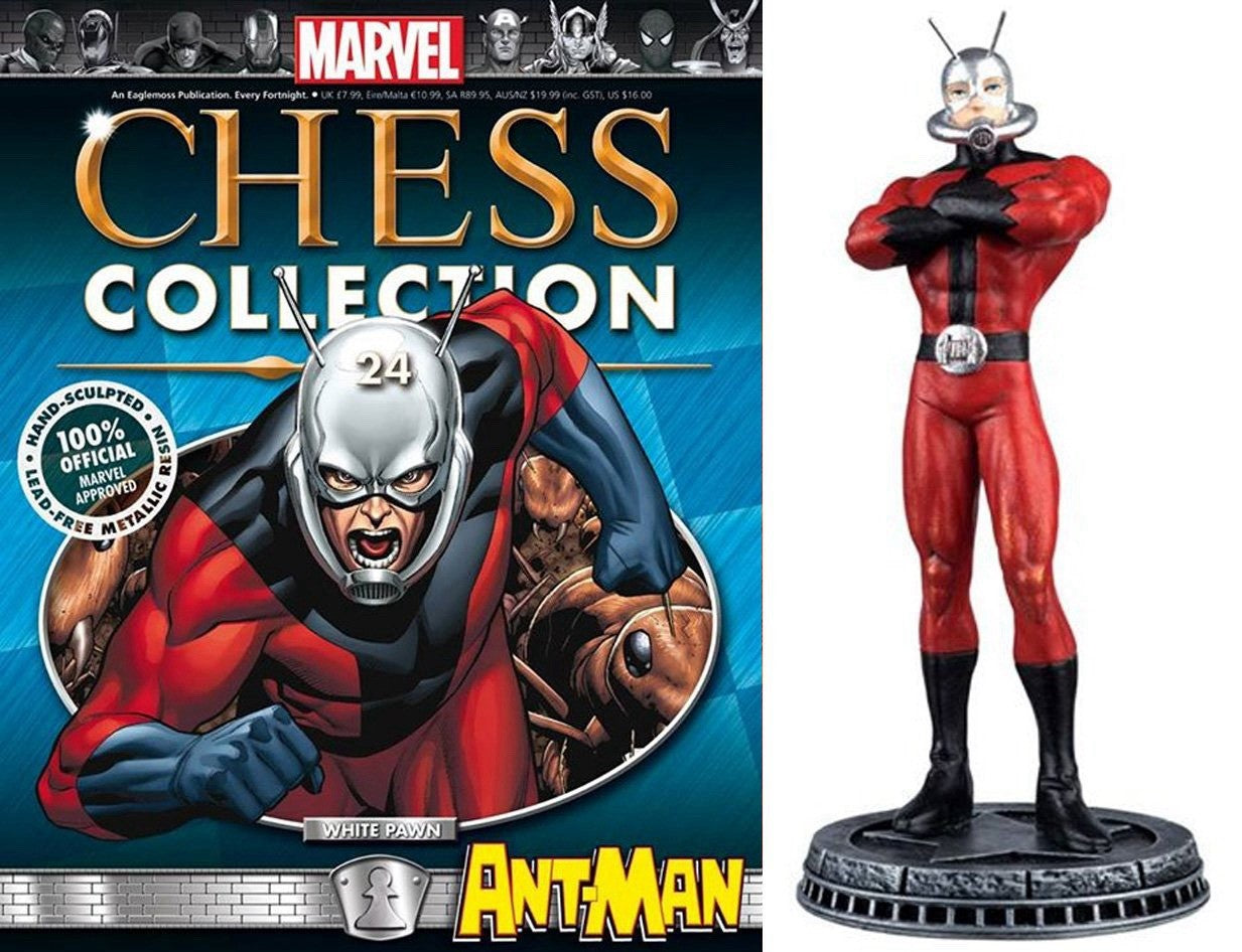 Eaglemoss Marvel Chess Collection Issue 24 Ant-Man White Pawn Figurine & Mag