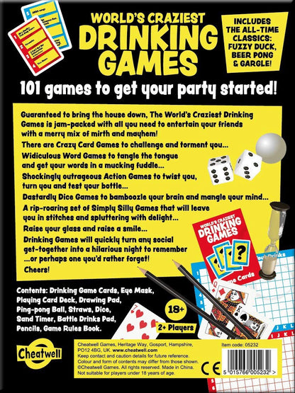 World's Craziest Drinking Games – 101 Wild Party Games – Adult Party Game Set
