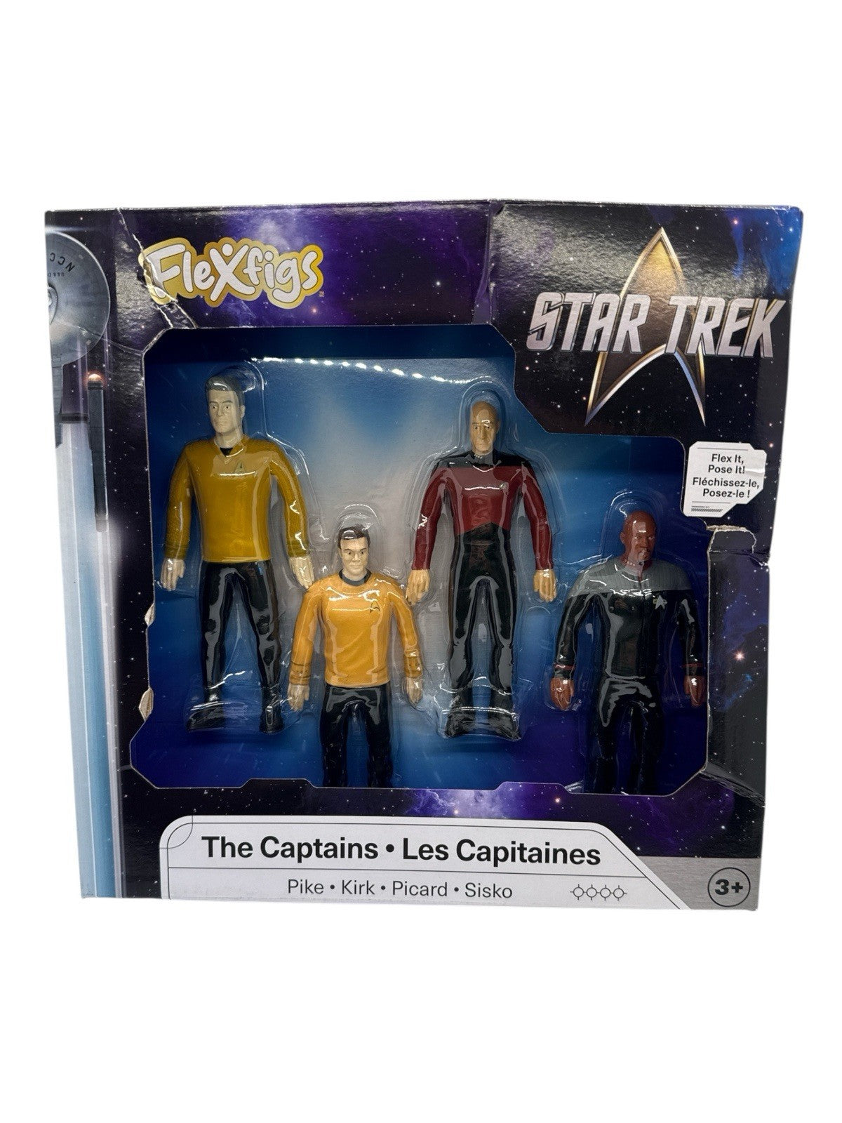 Star Trek FleXfigs The Captains 4-Pack Kirk, Pike, Picard & Sisko (Box Damaged)