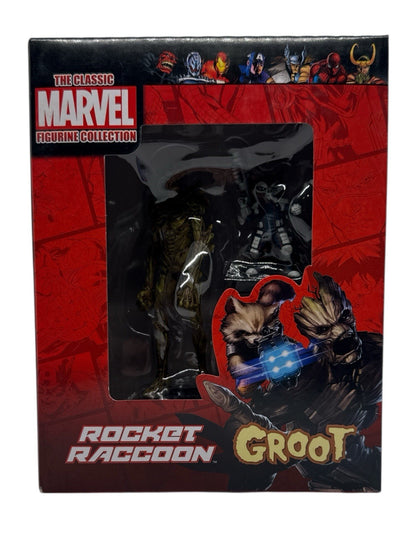 Eaglemoss Classic Marvel Figurine Collection – Rocket Raccoon & Groot (Box Worn)