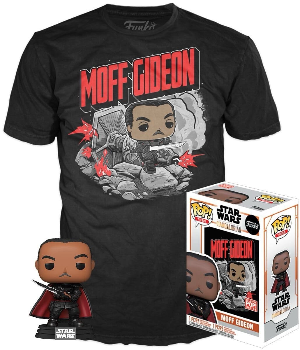 Funko POP! Tees Star Wars Moff Gideon #380 Glow in the Dark Special Edition Set