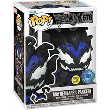 Funko Pop Marvel Venom Mayhem April Parker #676 Glow Pop in a Box Exclusive
