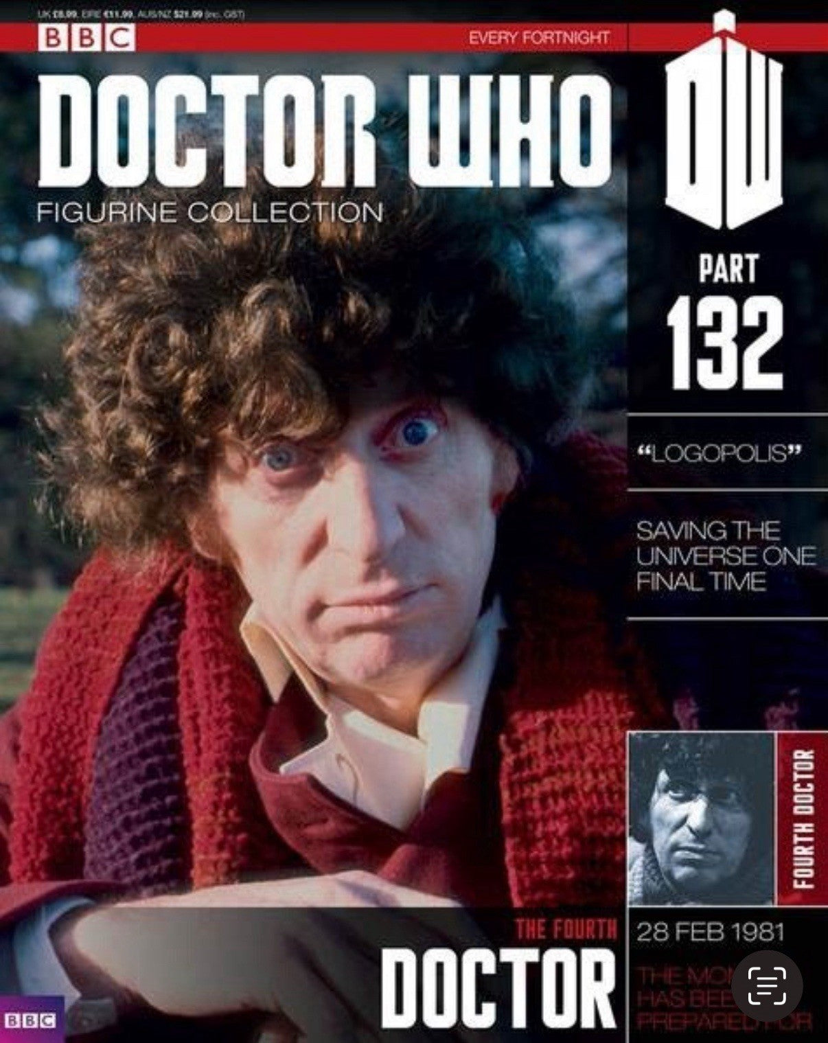 Eaglemoss Doctor Who Figurine Collection #132 The Fourth Doctor w/ Magazine