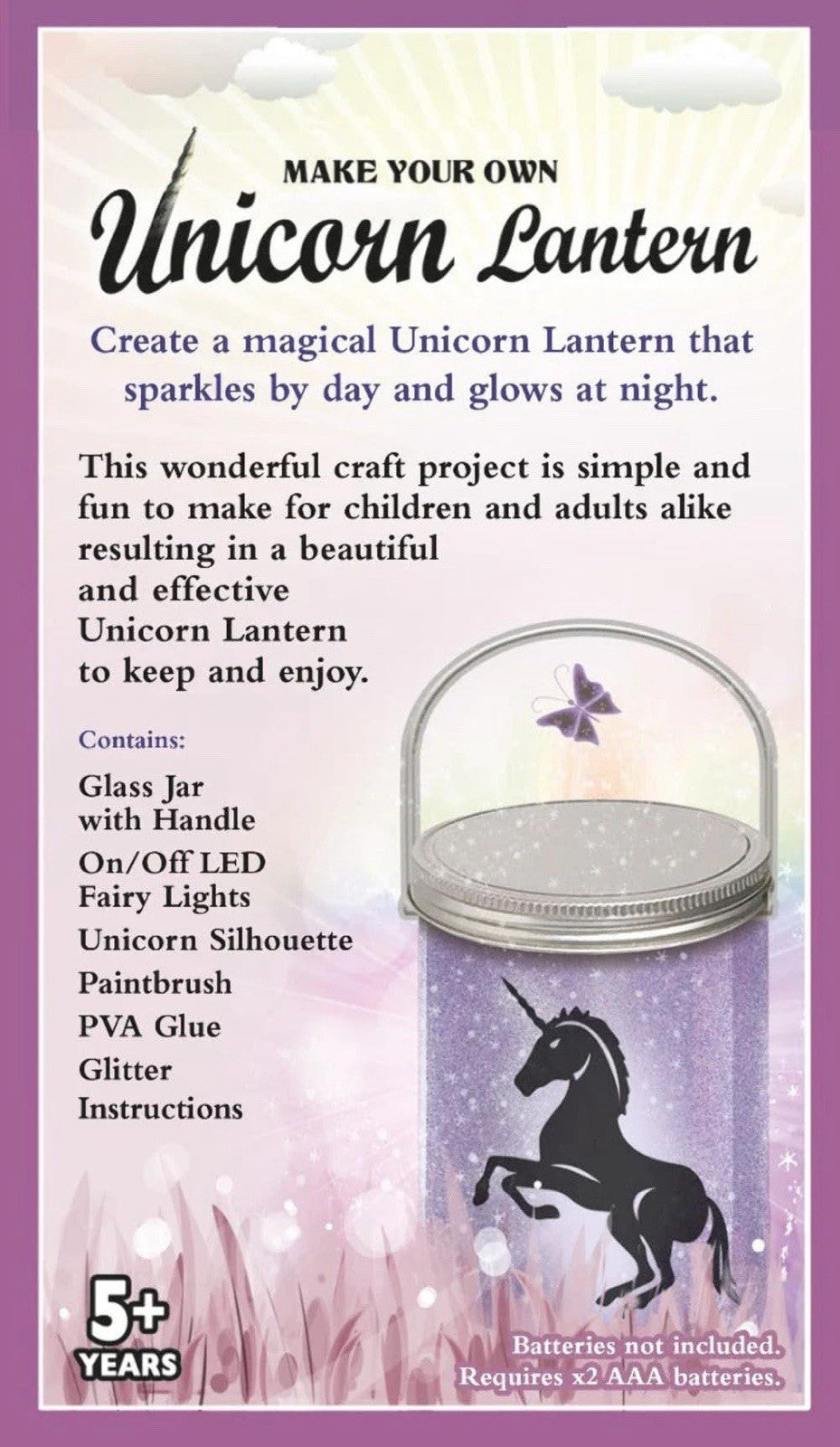 Make Your Own Unicorn LED Lantern Gift Kit - Purple
