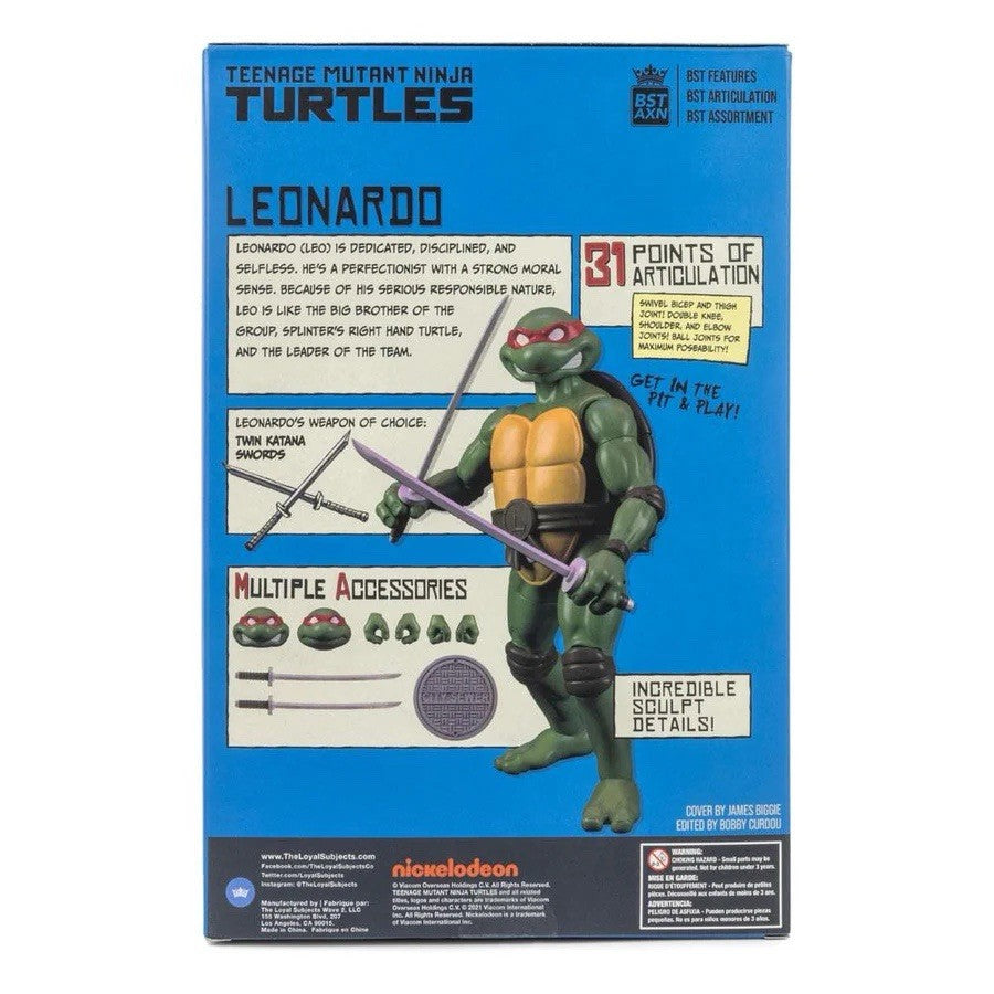 BST AXN TMNT Leonardo Action Figure & Comic Book Set Teenage Mutant Ninja Turtle