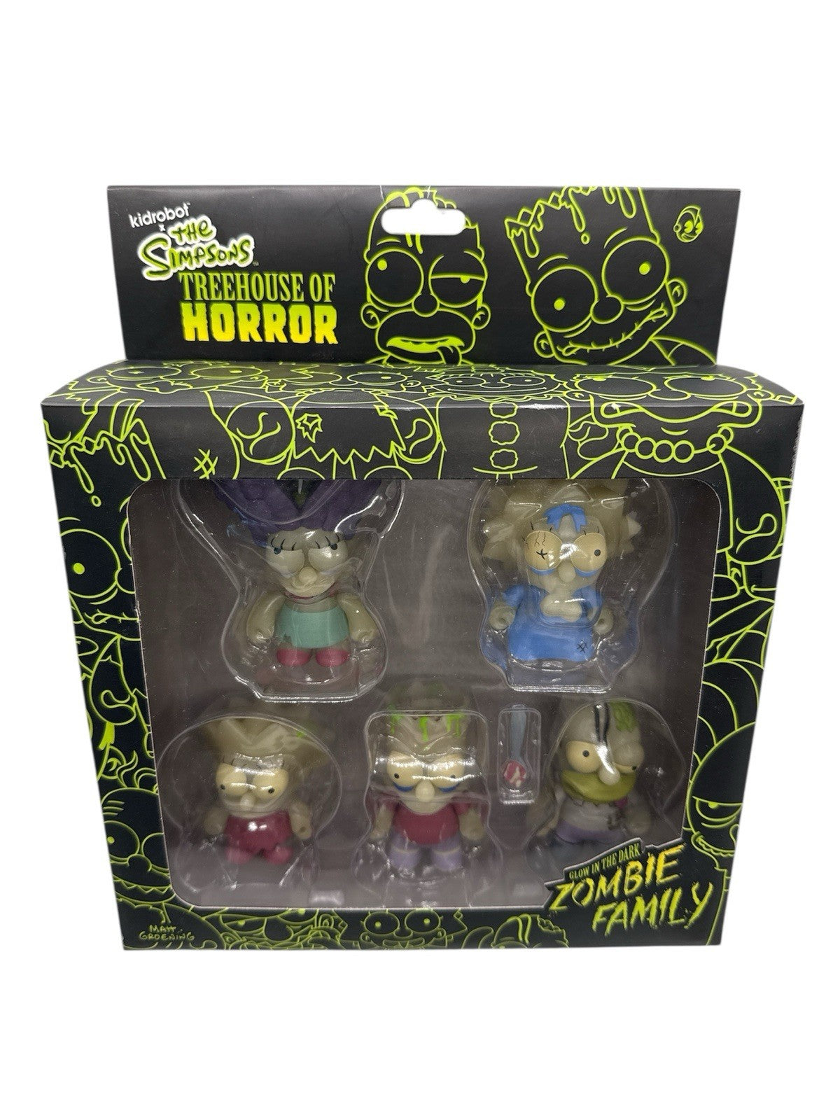 Kidrobot The Simpsons Treehouse of Horror Zombie Family Glow Vinyl Figures