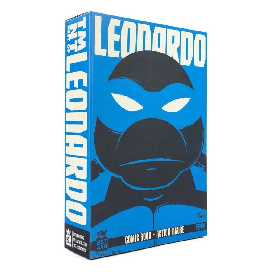 BST AXN TMNT Leonardo Action Figure & Comic Book Set Teenage Mutant Ninja Turtle