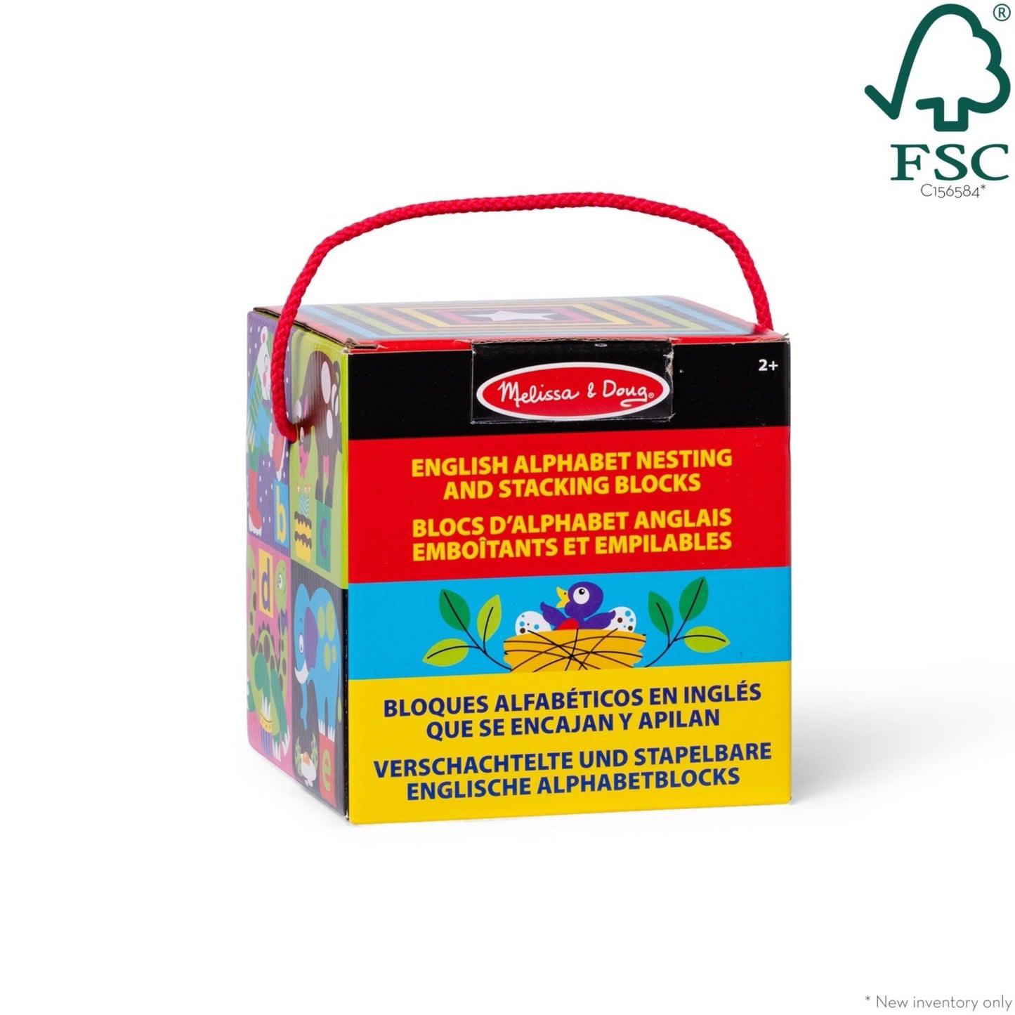 Melissa & Doug English Alphabet Nesting & Stacking Blocks 10 Pieces (Age 2+)