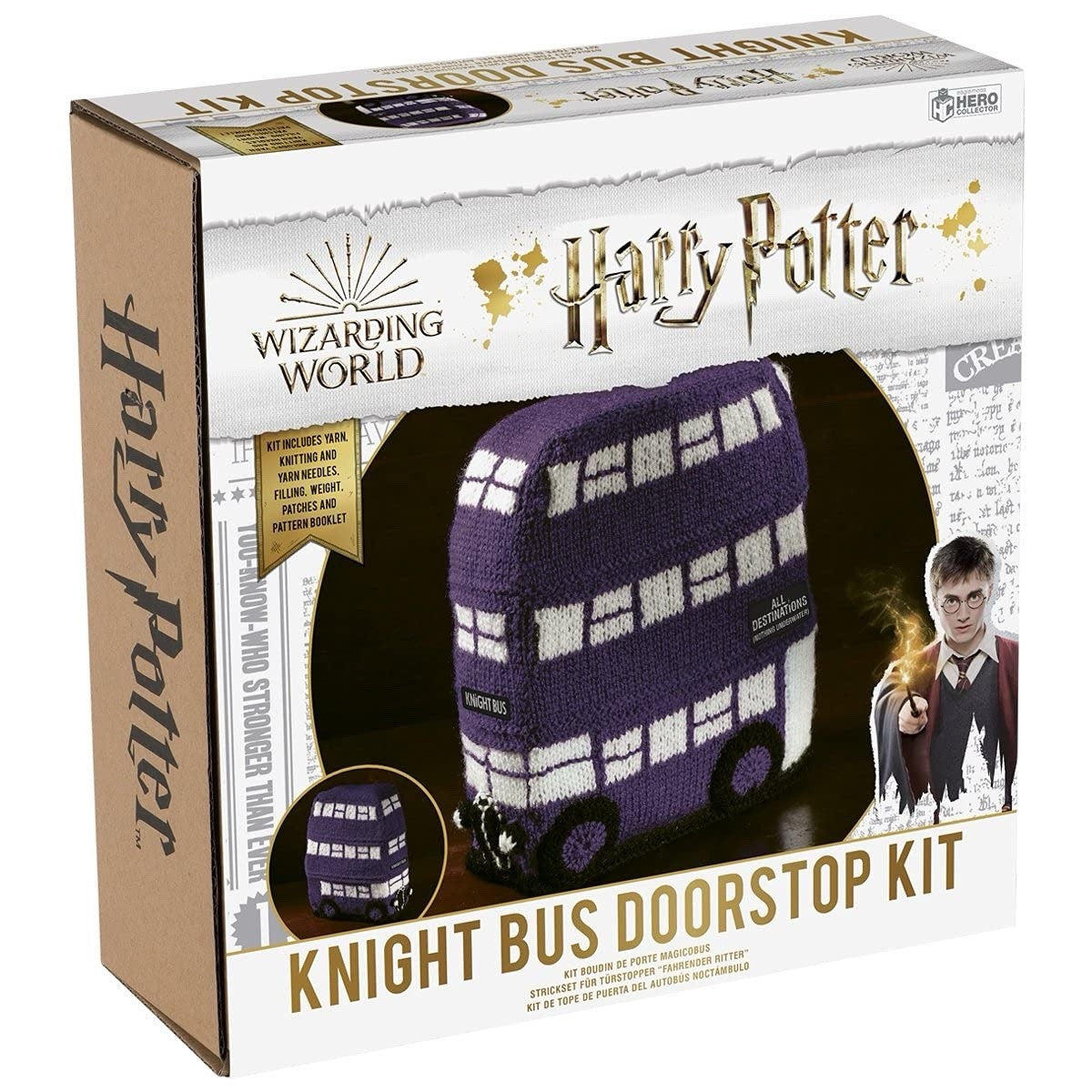 Eaglemoss Harry Potter Knight Bus Doorstop Knitting Kit Wizarding World (Damaged