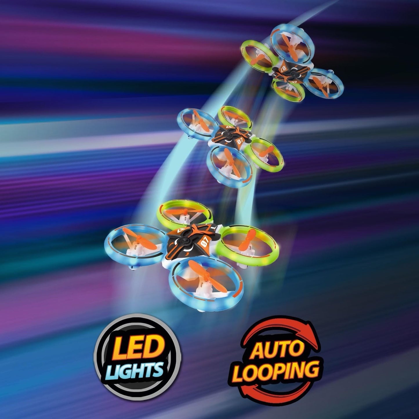 Xtrem Raiders Racing Drone Indoor Or Outdoor Kids Drone With Neon Lights