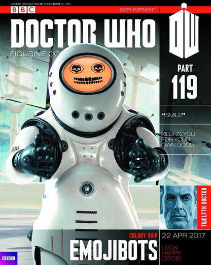 Eaglemoss Doctor Who Figurine Collection #119 Emojibot “Smile” w/ Magazine