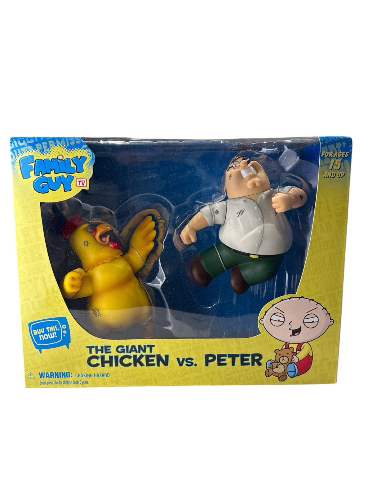 Mezco Family Guy Giant Chicken vs Peter Action Figure Set (2010) New And Sealed