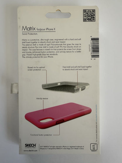 Skech Matrix Slim Fit iPhone Xs/X Dual Material Pink Case