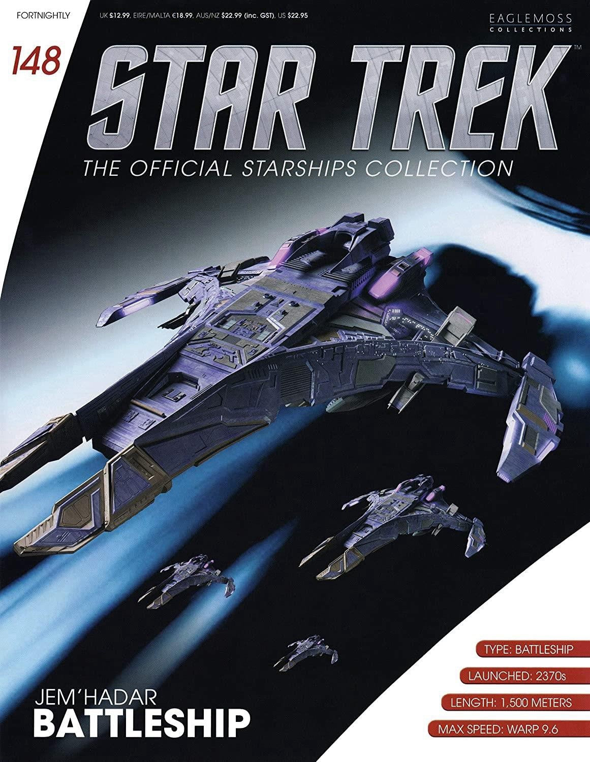 Eaglemoss Star Trek Official Starship Collection #148 Jem’Hadar Battleship & Mag