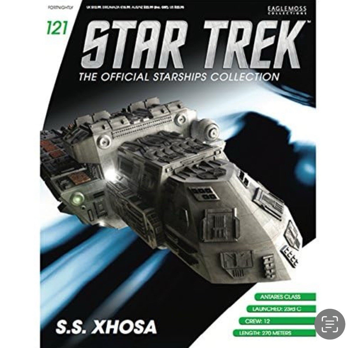 Eaglemoss Star Trek Starships #121 S.S. Xhosa Antares Class with Magazine