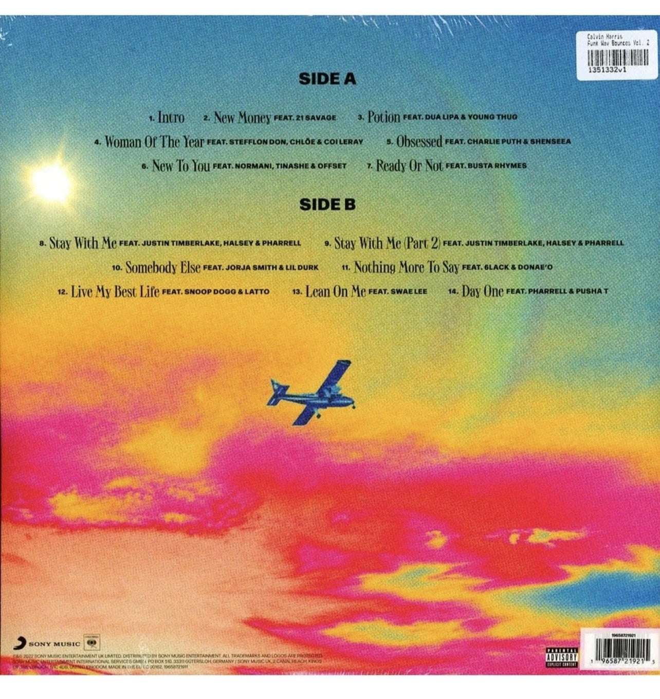 Calvin Harris Funk Wav. Bounces Vol. 2 Vinyl LP Orange Coloured 2022 Sealed