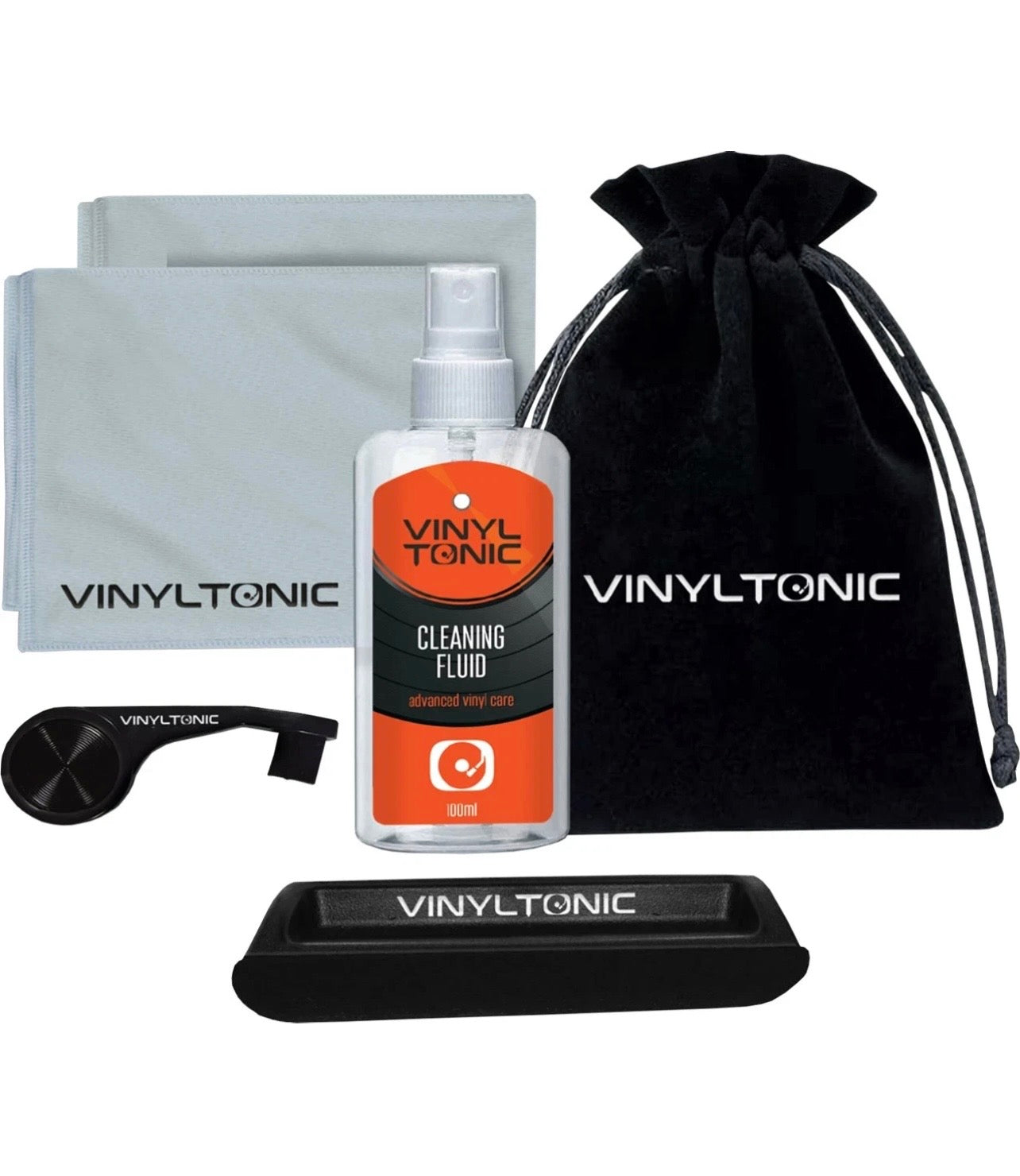 VinylTonic Vinyl Cleaning Kit VT01A 100ml Fluid + Cloths & Pouch