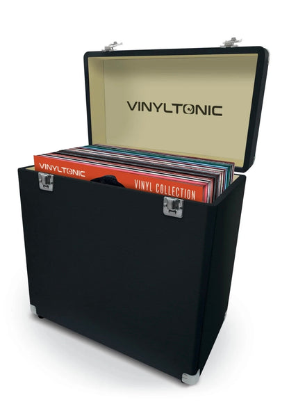 VinylTonic PU Leather Vinyl LP Case Black 40 LP Storage